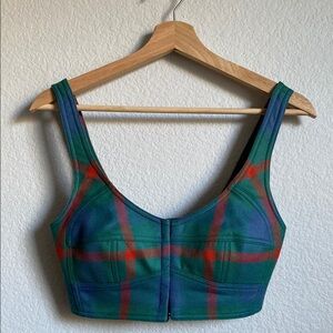PRISCAVera Corset Tartan Plaid Crop Top Fall 2019 Runway Size Small